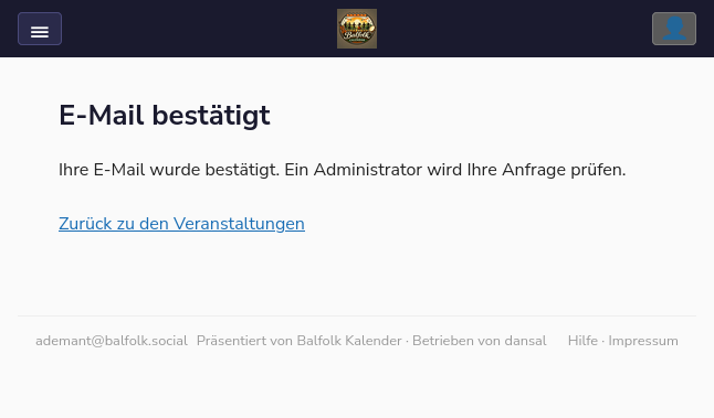 E-Mail bestätigt