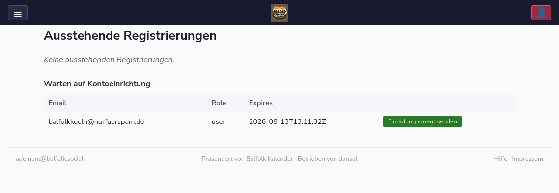 Warten auf Kontoeinrichtung