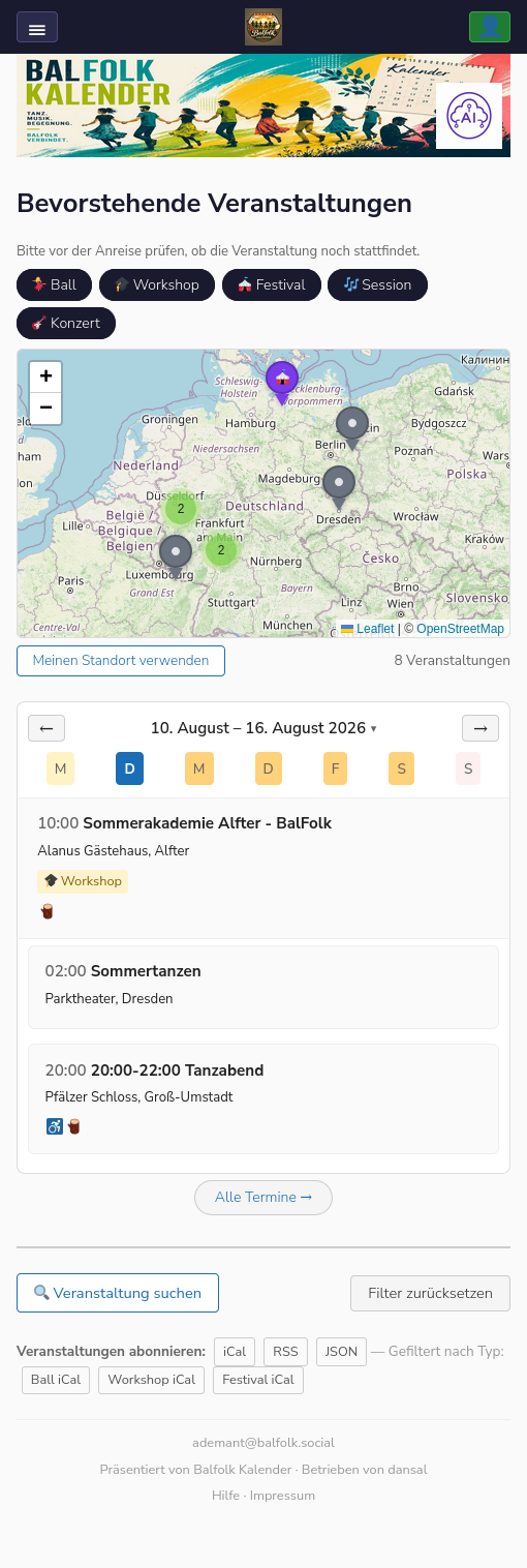 Startseite nach erstem Login