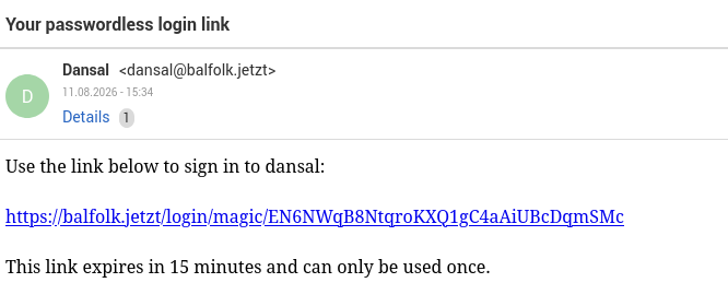 Magic-Link-E-Mail